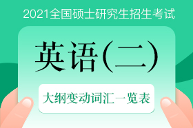 2021考研英语二大纲变动情况及词汇一览表（新增词汇附中文释义）